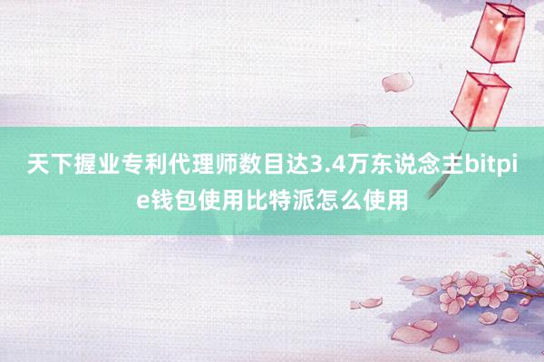 天下握业专利代理师数目达3.4万东说念主bitpie钱包使用比特派怎么使用