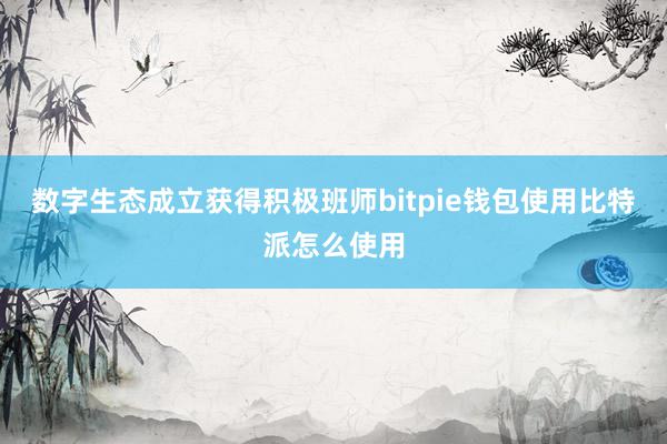 数字生态成立获得积极班师bitpie钱包使用比特派怎么使用