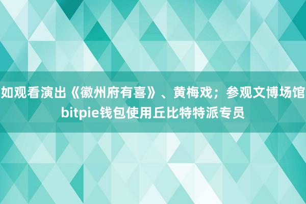 如观看演出《徽州府有喜》、黄梅戏；参观文博场馆bitpie钱包使用丘比特特派专员