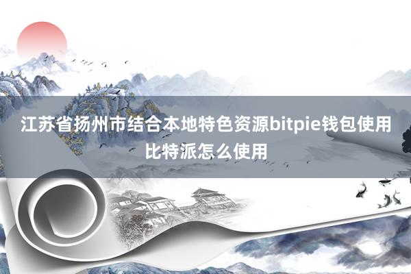 江苏省扬州市结合本地特色资源bitpie钱包使用比特派怎么使用