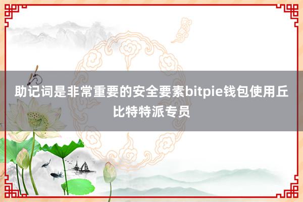 助记词是非常重要的安全要素bitpie钱包使用丘比特特派专员