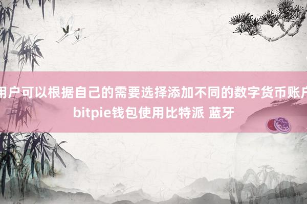 用户可以根据自己的需要选择添加不同的数字货币账户bitpie钱包使用比特派 蓝牙