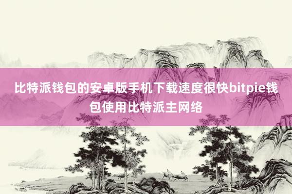 比特派钱包的安卓版手机下载速度很快bitpie钱包使用比特派主网络