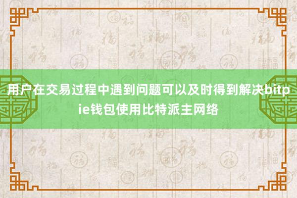 用户在交易过程中遇到问题可以及时得到解决bitpie钱包使用比特派主网络