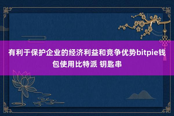 有利于保护企业的经济利益和竞争优势bitpie钱包使用比特派 钥匙串