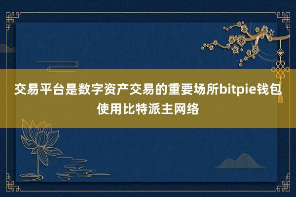 交易平台是数字资产交易的重要场所bitpie钱包使用比特派主网络