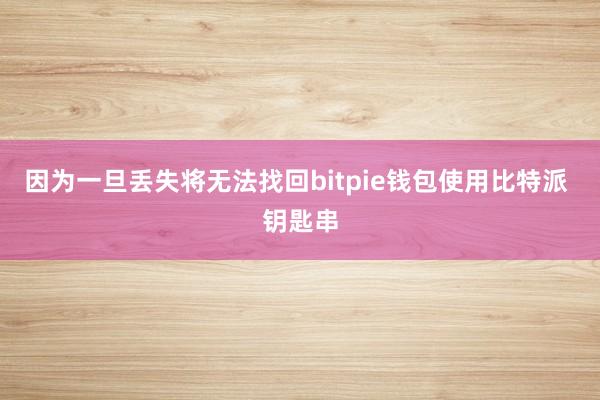 因为一旦丢失将无法找回bitpie钱包使用比特派 钥匙串