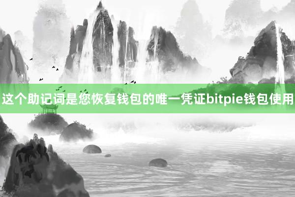 这个助记词是您恢复钱包的唯一凭证bitpie钱包使用