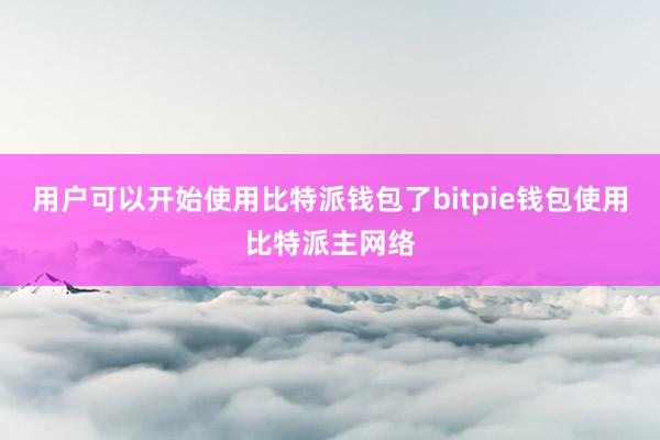 用户可以开始使用比特派钱包了bitpie钱包使用比特派主网络