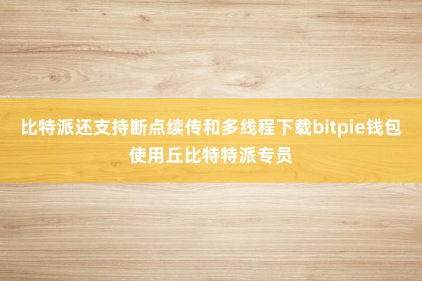 比特派还支持断点续传和多线程下载bitpie钱包使用丘比特特派专员