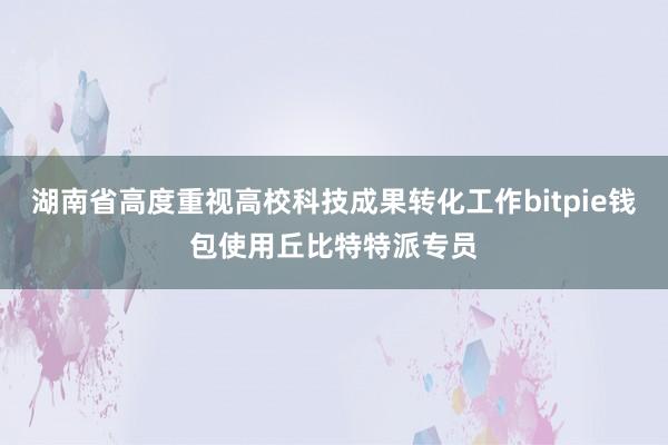 湖南省高度重视高校科技成果转化工作bitpie钱包使用丘比特特派专员