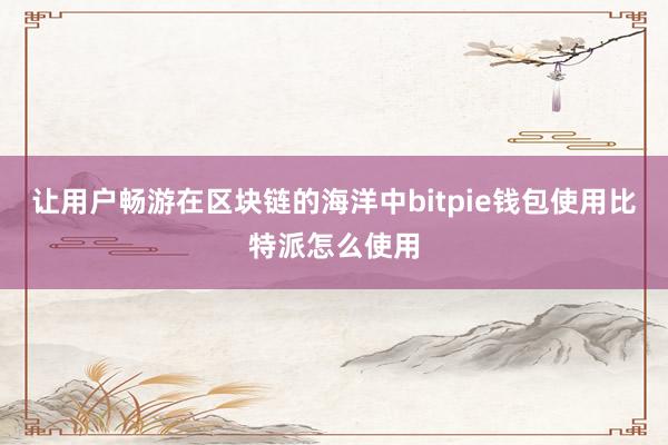 让用户畅游在区块链的海洋中bitpie钱包使用比特派怎么使用