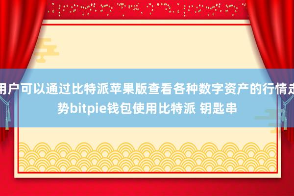 用户可以通过比特派苹果版查看各种数字资产的行情走势bitpie钱包使用比特派 钥匙串