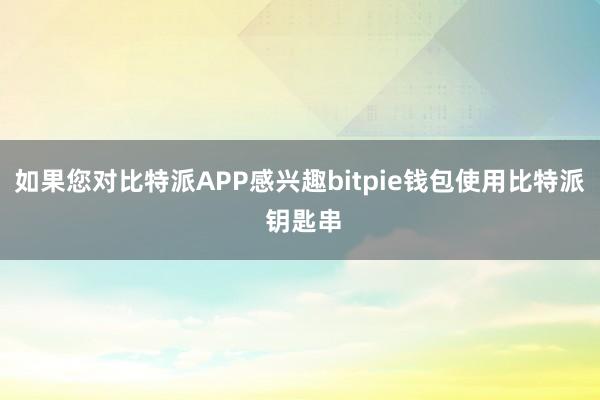 如果您对比特派APP感兴趣bitpie钱包使用比特派 钥匙串