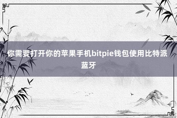 你需要打开你的苹果手机bitpie钱包使用比特派 蓝牙