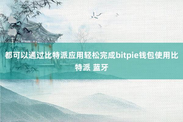 都可以通过比特派应用轻松完成bitpie钱包使用比特派 蓝牙