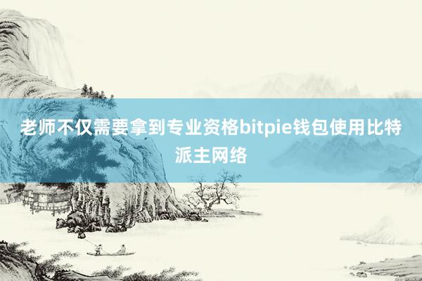 老师不仅需要拿到专业资格bitpie钱包使用比特派主网络