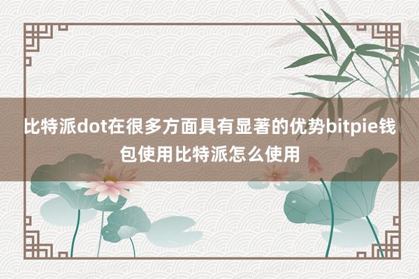 比特派dot在很多方面具有显著的优势bitpie钱包使用比特派怎么使用