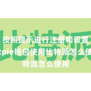 按照提示进行注册和设置bitpie钱包使用比特派怎么使用