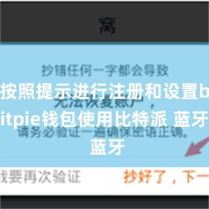 按照提示进行注册和设置bitpie钱包使用比特派 蓝牙