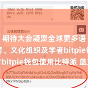 期待大会凝聚全球更多语言、教育、文化组织及学者bitpie钱包使用比特派 蓝牙