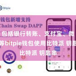 包括银行转账、支付宝、微信等bitpie钱包使用比特派 钥匙串